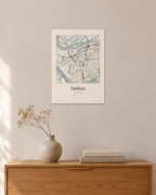 Duisburg Stadtplan – Wandbild – 30 × 42 cm ohne Rahmen – Raumansicht – Art Bros