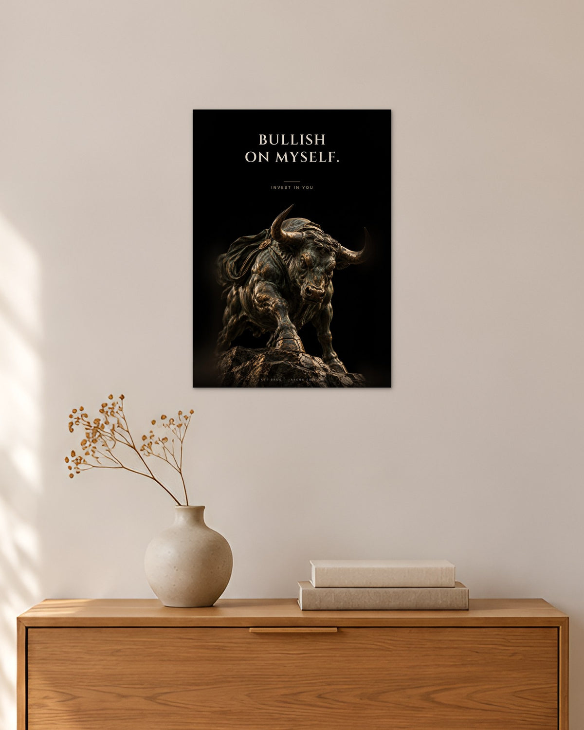 Bullish on Myself – Bulle Poster – 30 × 42 cm ohne Rahmen – Raumansicht – Art Bros