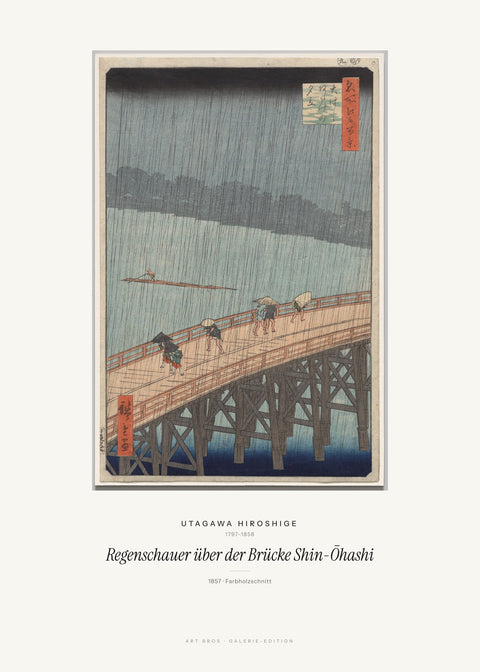 Regenschauer über der Brücke Shin-Ōhashi – Utagawa Hiroshige