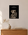 Pain Is Temporary – Radfahrer Poster – 30 × 42 cm ohne Rahmen – Raumansicht – Art Bros
