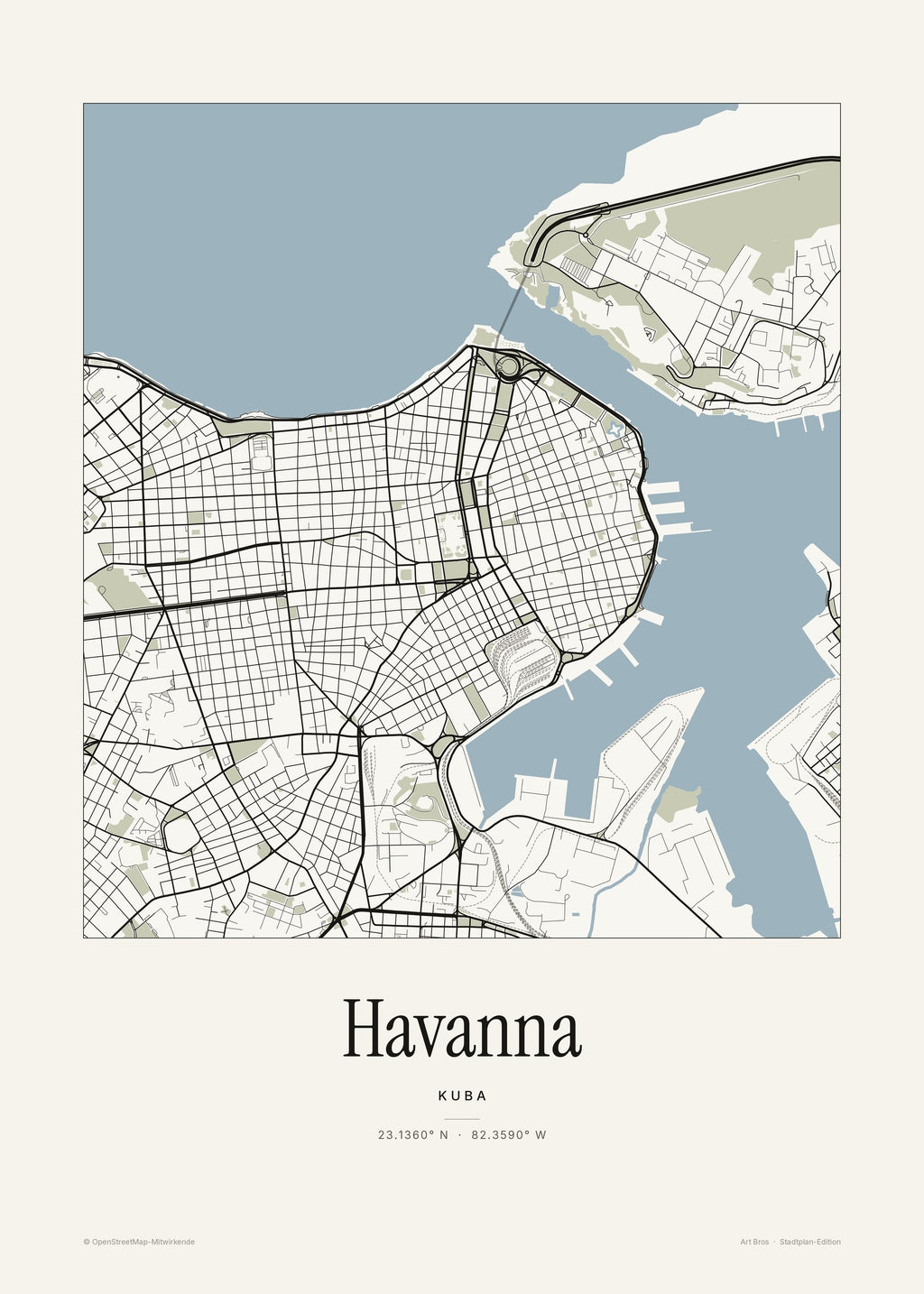 Havanna Stadtplan – Wandbild – Art Bros