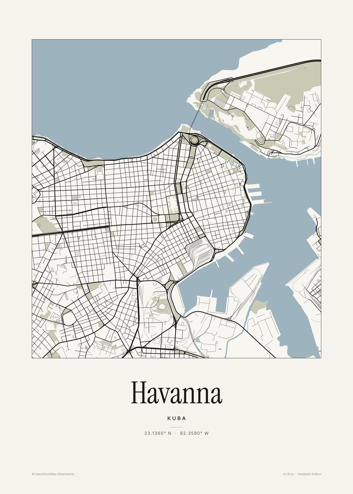 Havanna Stadtplan – Wandbild – Art Bros