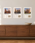 Deutsche Dome Bundle – 3er-Set Wandbilder – 30 × 42 cm ohne Rahmen – Raumansicht – Art Bros