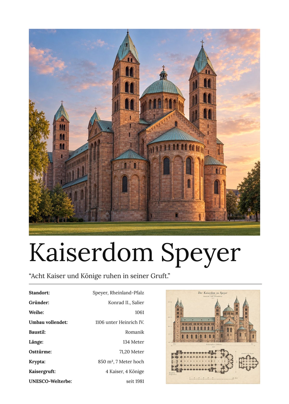 Kaiserdom Speyer Wandbild – Kunstdruck – Art Bros
