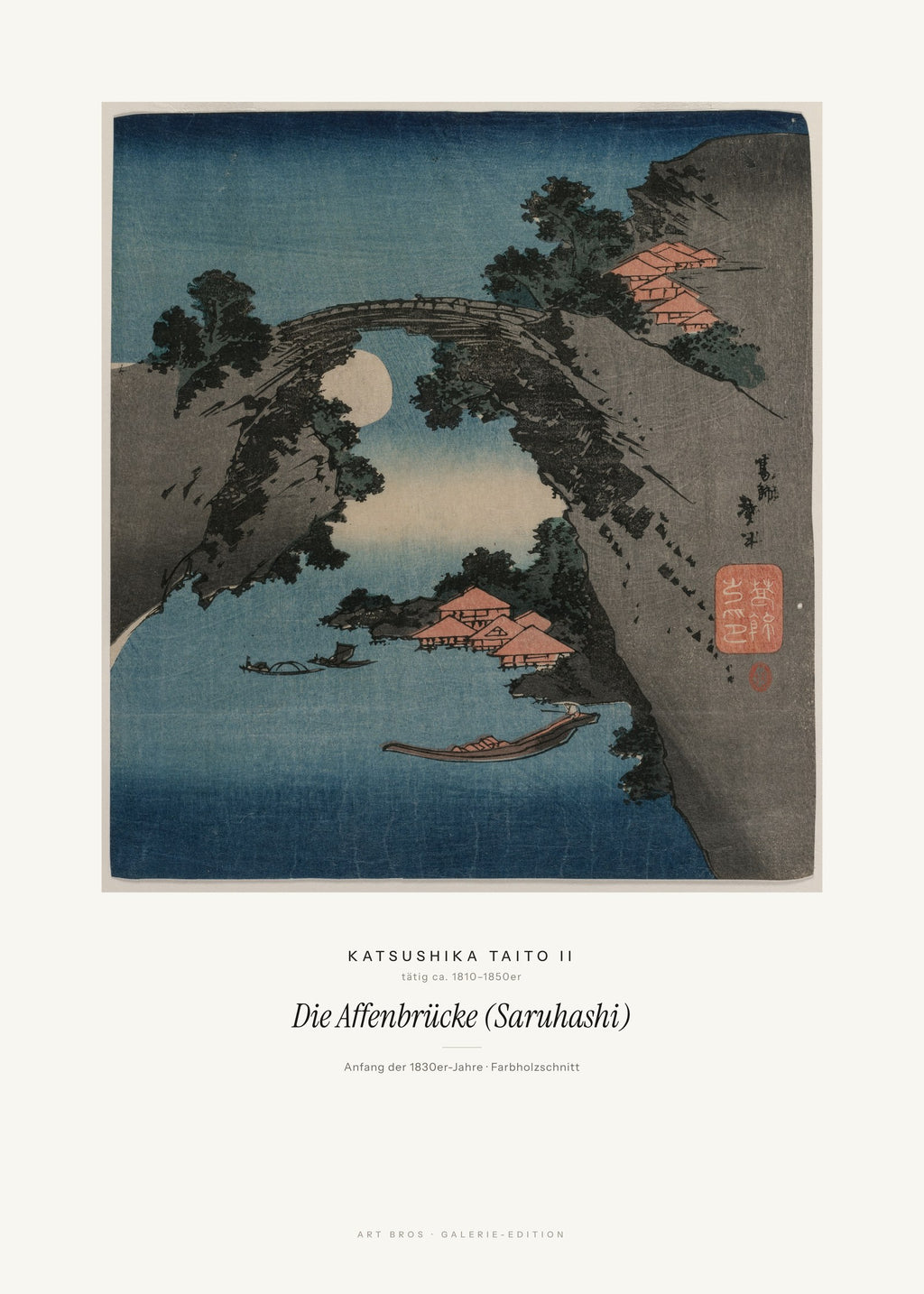 Die Affenbrücke (Saruhashi) – Katsushika Taito II – Kunstdruck – Art Bros