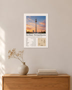 Berliner Fernsehturm Wandbild – 30 × 42 cm ohne Rahmen – Raumansicht – Art Bros