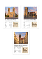 Münster Kirchen Bundle – 3er-Set Wandbilder – Kunstdruck – Art Bros