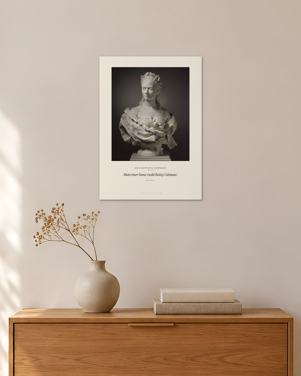 Büste einer Dame (wohl Fanny Coleman) – Jean-Baptiste Carpeaux – 30 × 42 cm ohne Rahmen – Raumansicht – Art Bros
