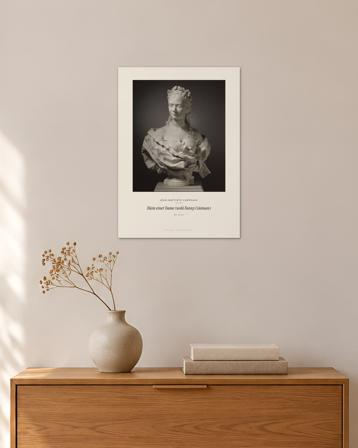 Büste einer Dame (wohl Fanny Coleman) – Jean-Baptiste Carpeaux – 30 × 42 cm ohne Rahmen – Raumansicht – Art Bros