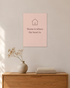„Home is where the heart is“ – Spruch-Poster – 30 × 42 cm ohne Rahmen – Raumansicht – Art Bros