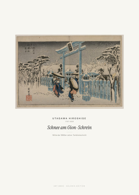 Schnee am Gion-Schrein – Utagawa Hiroshige