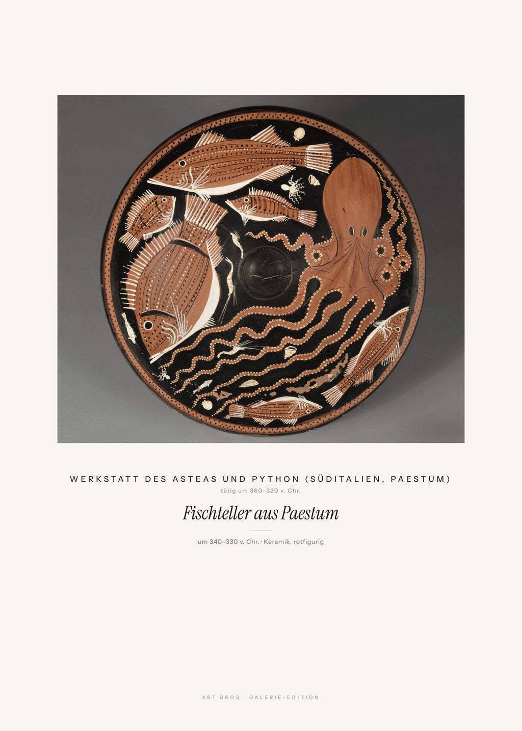 Fischteller aus Paestum – Werkstatt des Asteas und Python (Süditalien, Paestum) – Kunstdruck – Art Bros