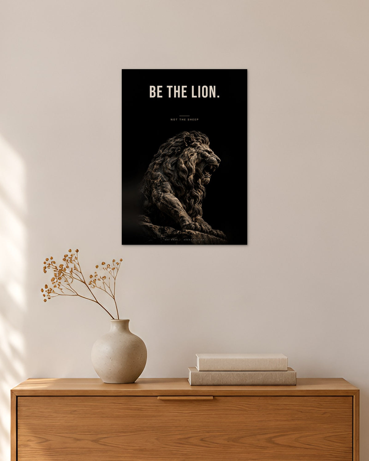 Be the Lion – Löwe Marmor Poster – 30 × 42 cm ohne Rahmen – Raumansicht – Art Bros
