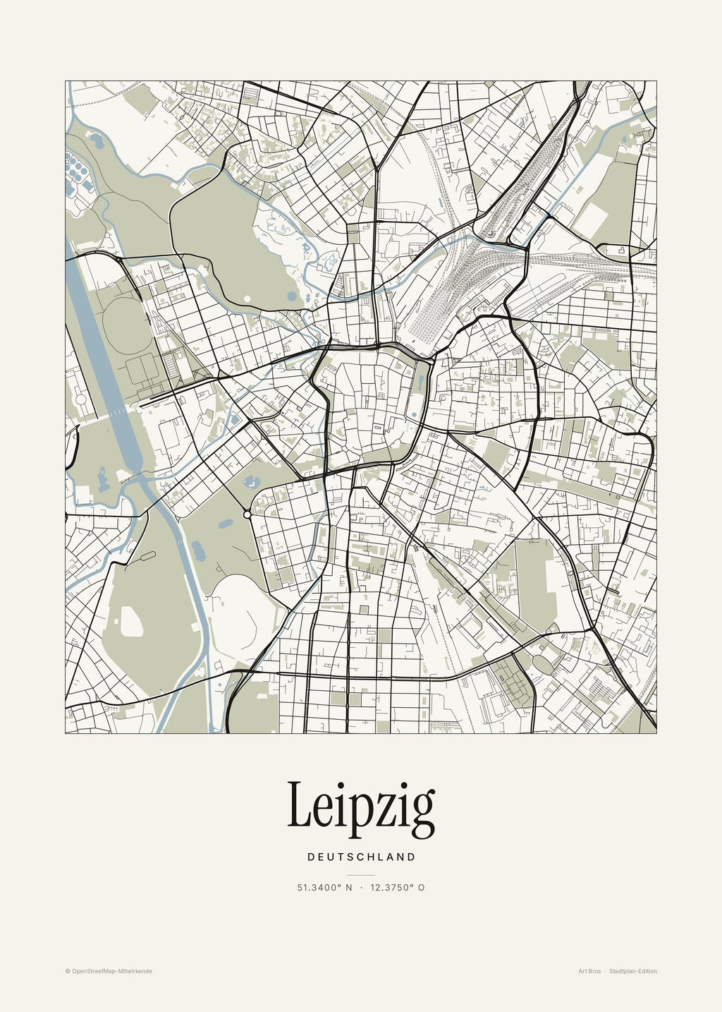 Leipzig Stadtplan – Wandbild – Art Bros