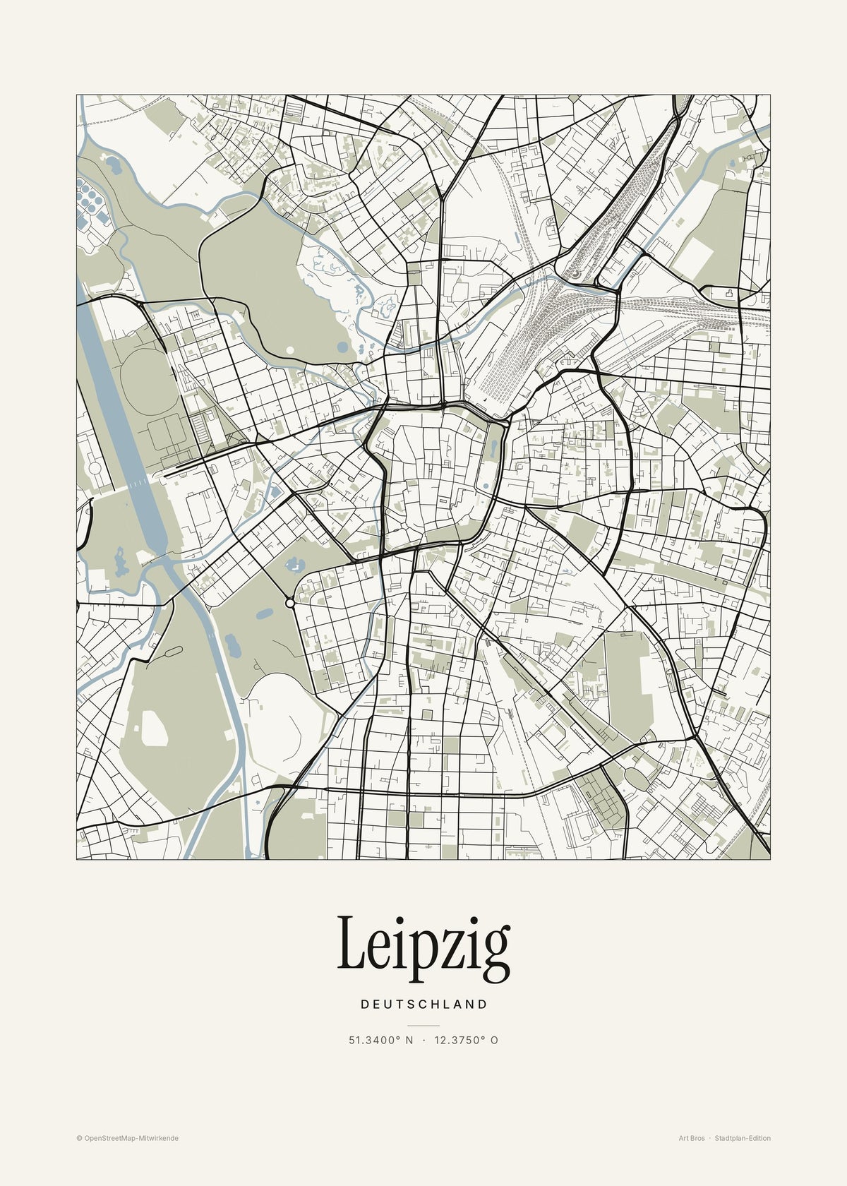 Leipzig Stadtplan – Wandbild – Art Bros