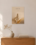 Level Up – Goldene Treppe Poster – 30 × 42 cm ohne Rahmen – Raumansicht – Art Bros