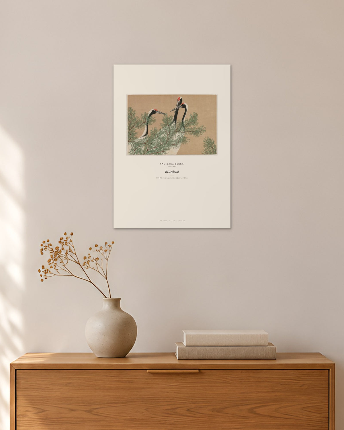 Kraniche – Kamisaka Sekka – 30 × 42 cm ohne Rahmen – Raumansicht – Art Bros