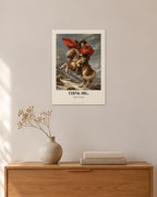 Napoleon überquert die Alpen – „Think Big“ | Klassiker neu gedacht – 30 × 42 cm ohne Rahmen – Raumansicht – Art Bros