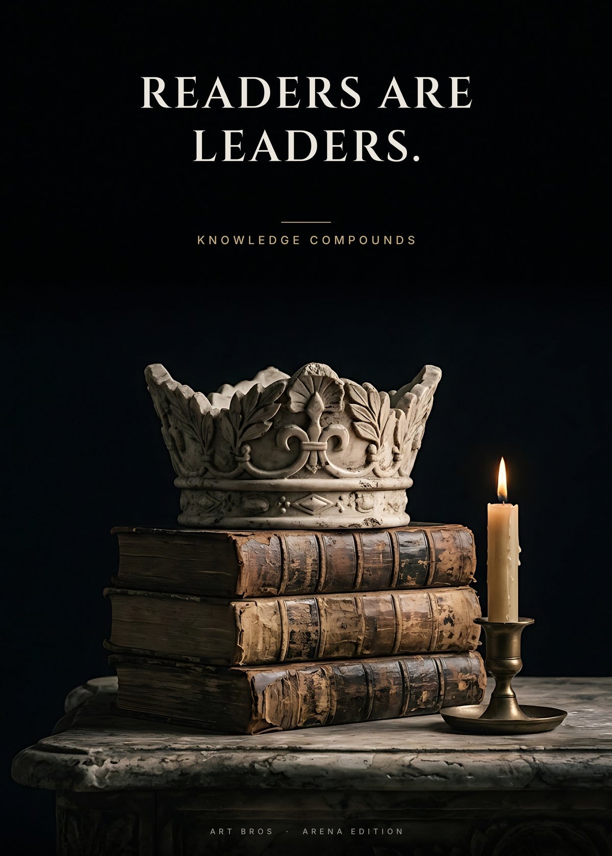 Readers Are Leaders – Krone und Bücher Poster – Art Bros