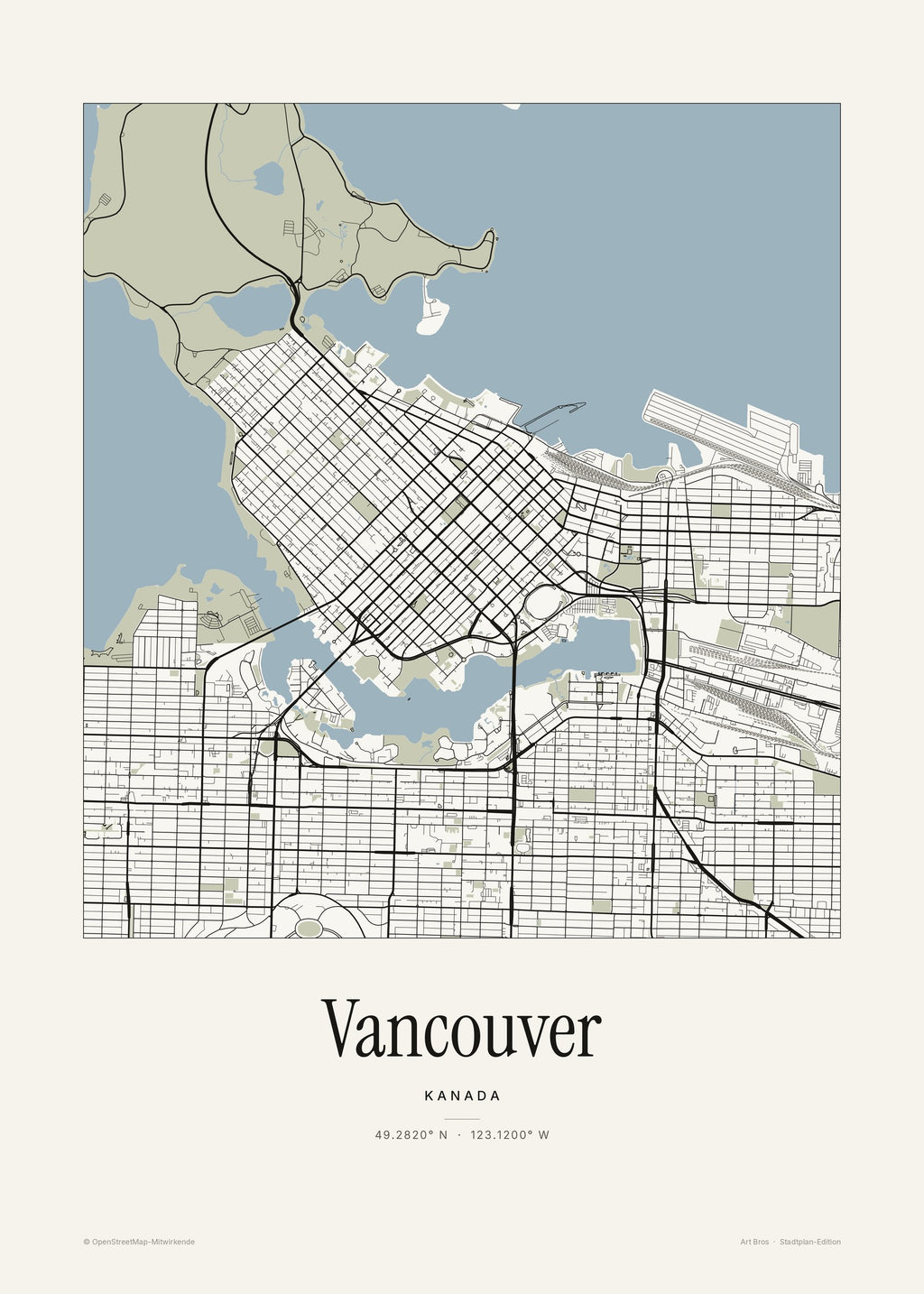 Vancouver Stadtplan – Wandbild – Art Bros
