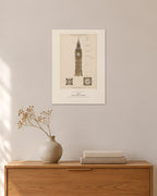 Big Ben Blueprint – 30 × 42 cm ohne Rahmen – Raumansicht – Art Bros