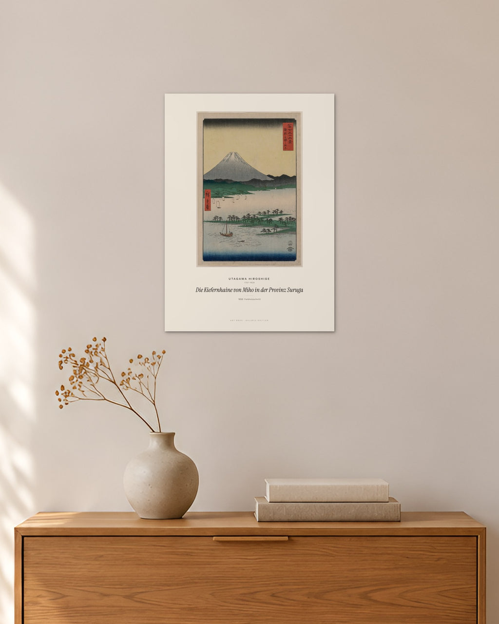 Die Kiefernhaine von Miho in der Provinz Suruga – Utagawa Hiroshige – 30 × 42 cm ohne Rahmen – Raumansicht – Art Bros