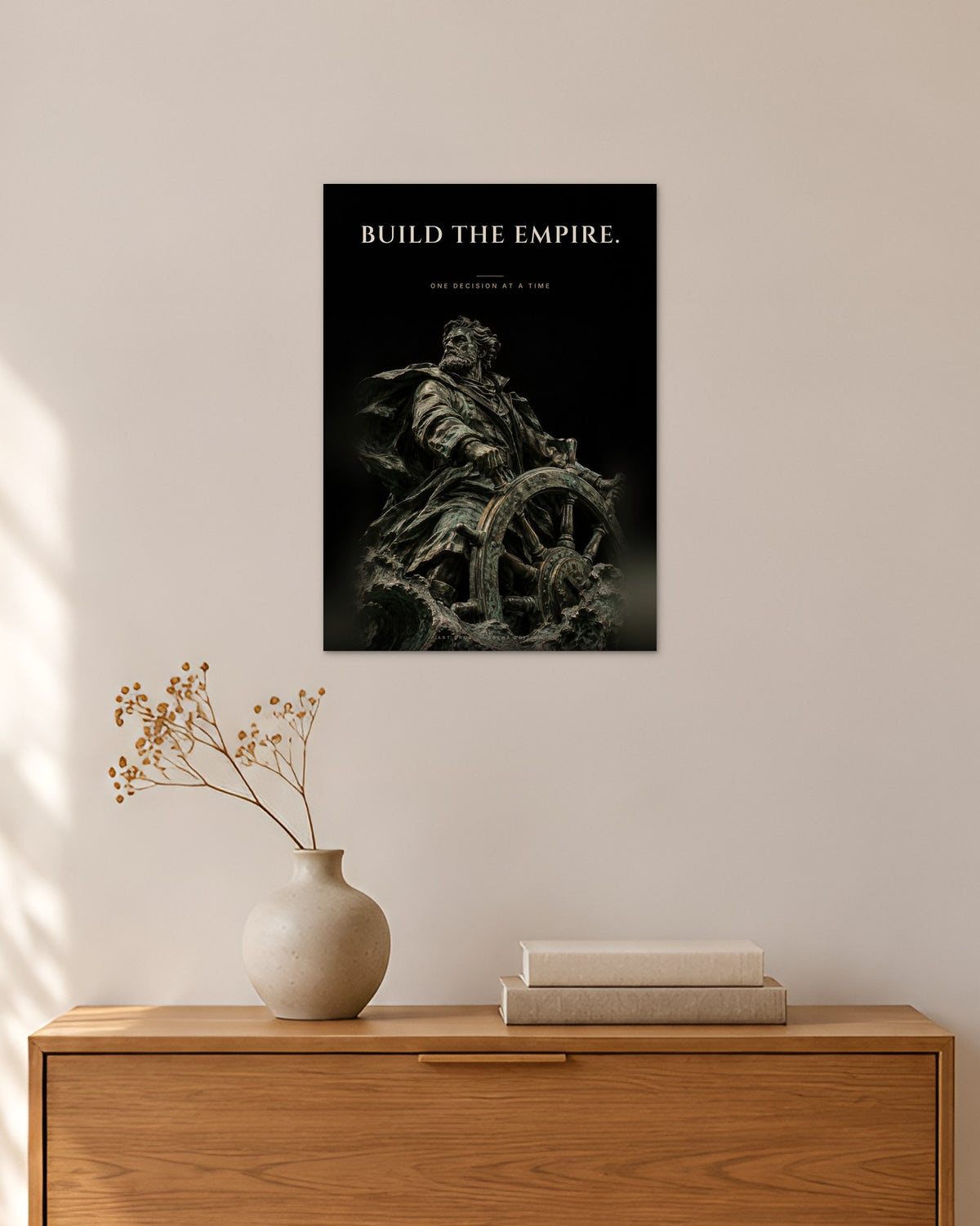 Build the Empire – Kapitän Poster – 30 × 42 cm ohne Rahmen – Raumansicht – Art Bros