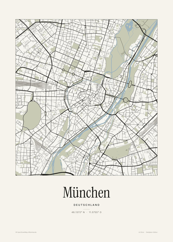München Stadtplan – Wandbild – Art Bros