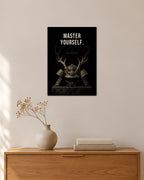 Master Yourself – Kabuto Poster – 30 × 42 cm ohne Rahmen – Raumansicht – Art Bros