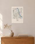 Bonn Stadtplan – Wandbild – 30 × 42 cm ohne Rahmen – Raumansicht – Art Bros