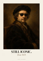 Selbstbildnis neu interpretiert mit Spruch Still Iconic – Poster – Art Bros