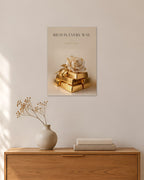 Rich in Every Way – Goldbarren Poster – 30 × 42 cm ohne Rahmen – Raumansicht – Art Bros