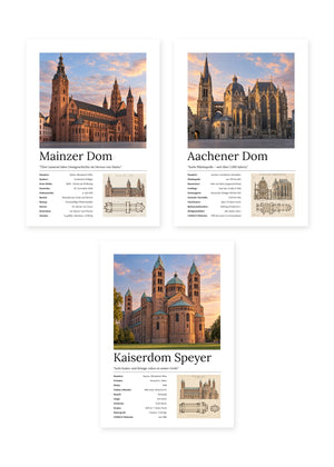 Deutsche Dome Bundle – 3er-Set Wandbilder – Kunstdruck – Art Bros