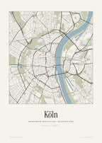 Köln Stadtplan – Wandbild – Kunstdruck – Art Bros