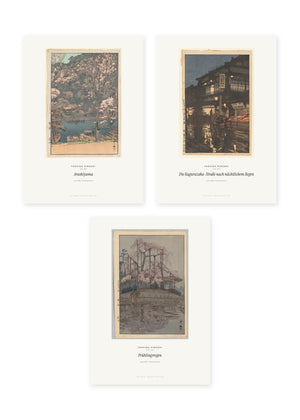 Yoshida Hiroshi – Kirschblüte & Abendlicht – 3er-Set Wandbilder – Kunstdruck – Art Bros