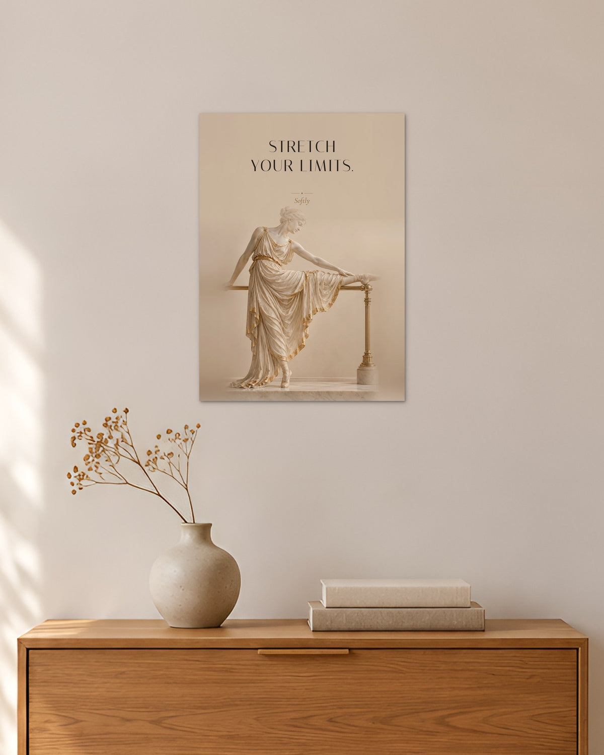 Stretch Your Limits – An der Stange Poster – 30 × 42 cm ohne Rahmen – Raumansicht – Art Bros