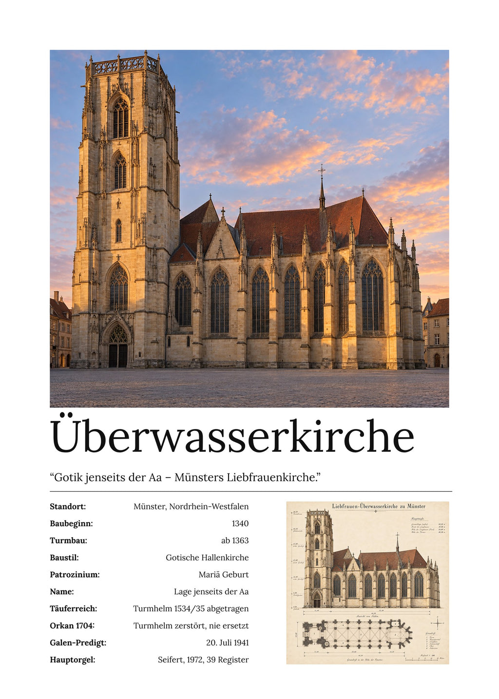 Überwasserkirche Wandbild – Kunstdruck – Art Bros
