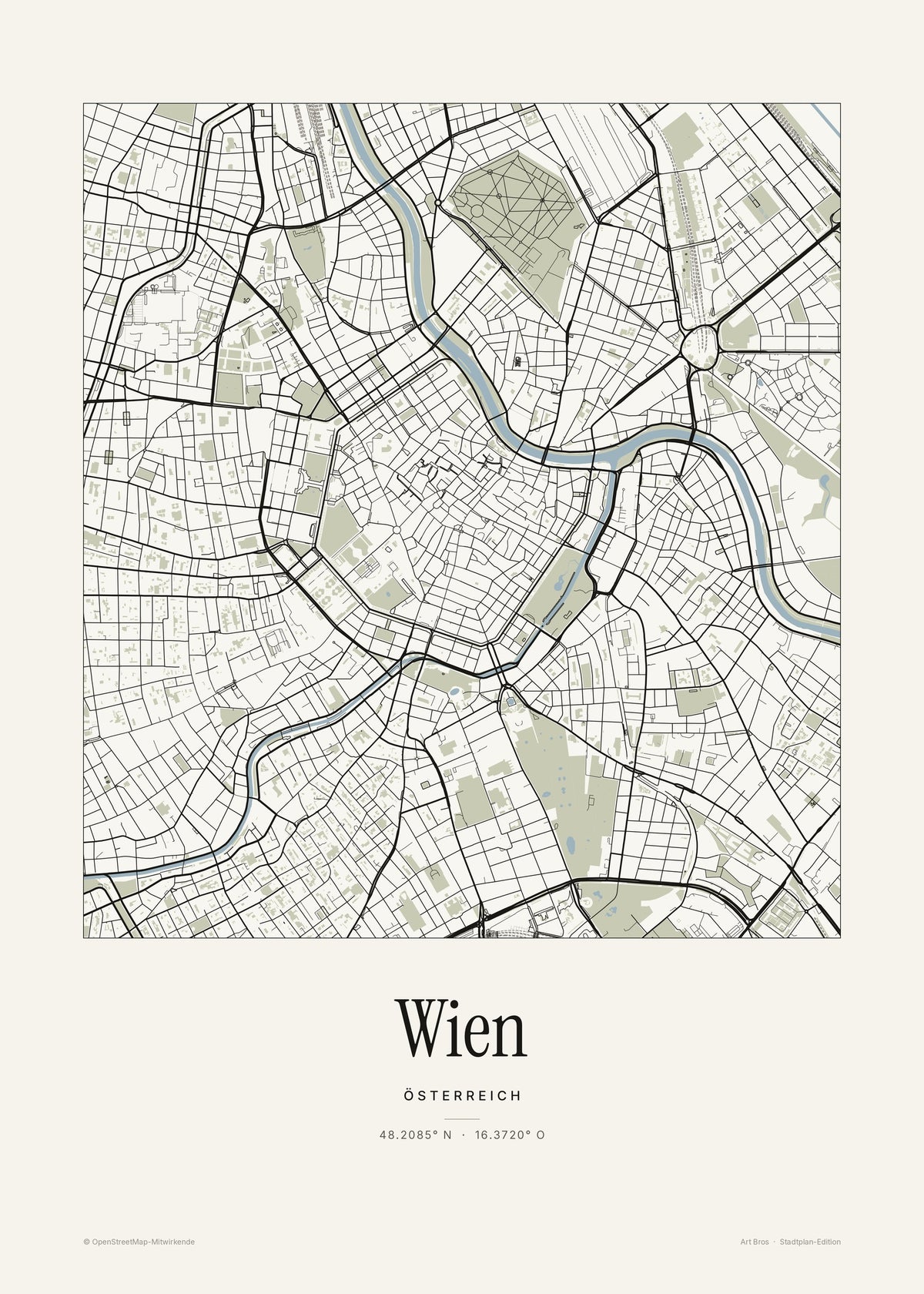 Wien Stadtplan – Wandbild – Art Bros
