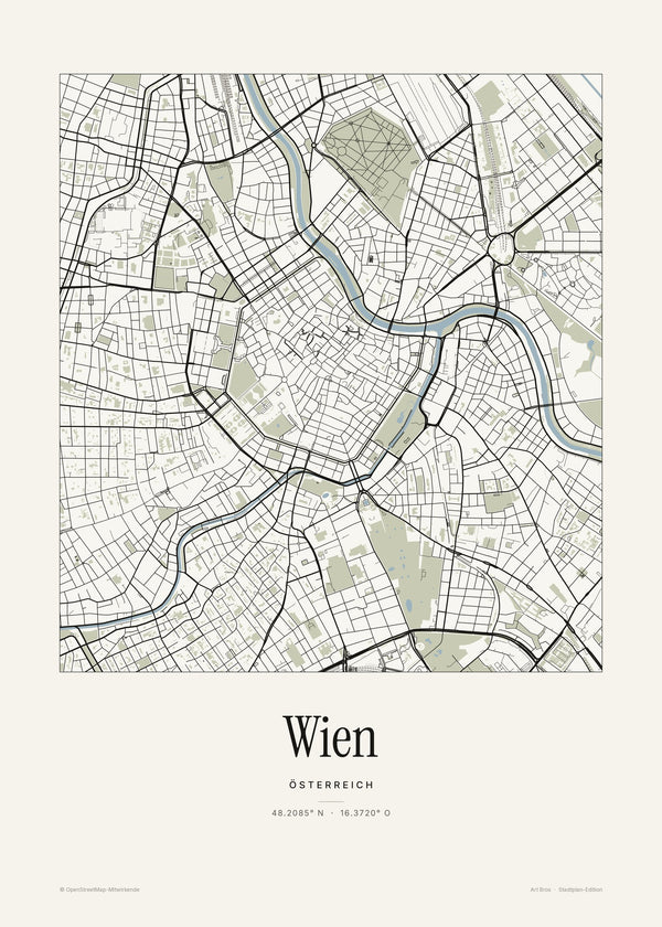 Wien Stadtplan – Wandbild – Art Bros