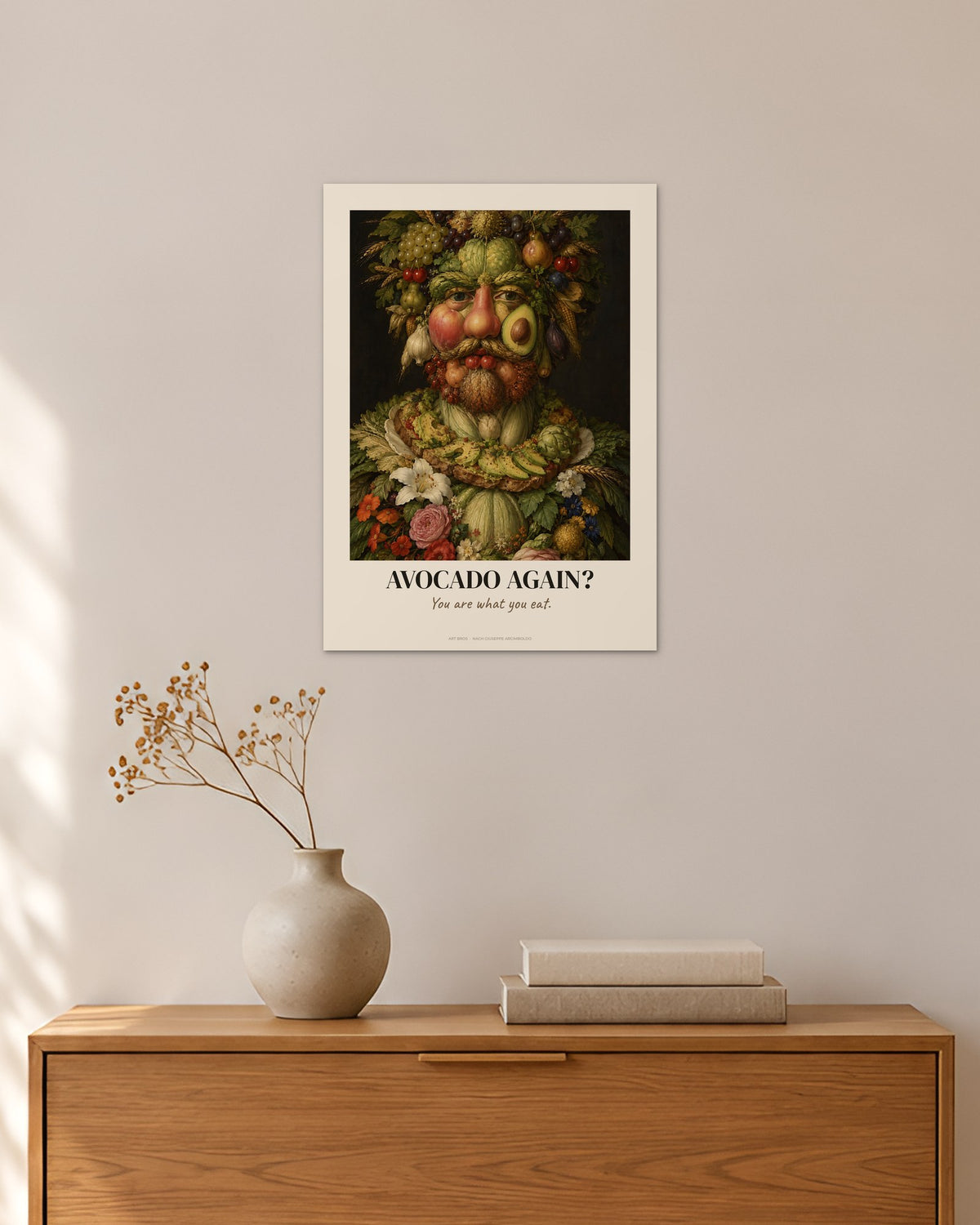 Vertumnus – „Avocado Again?“ | Klassiker neu gedacht – 30 × 42 cm ohne Rahmen – Raumansicht – Art Bros