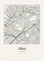 Athen Stadtplan – Wandbild – Art Bros