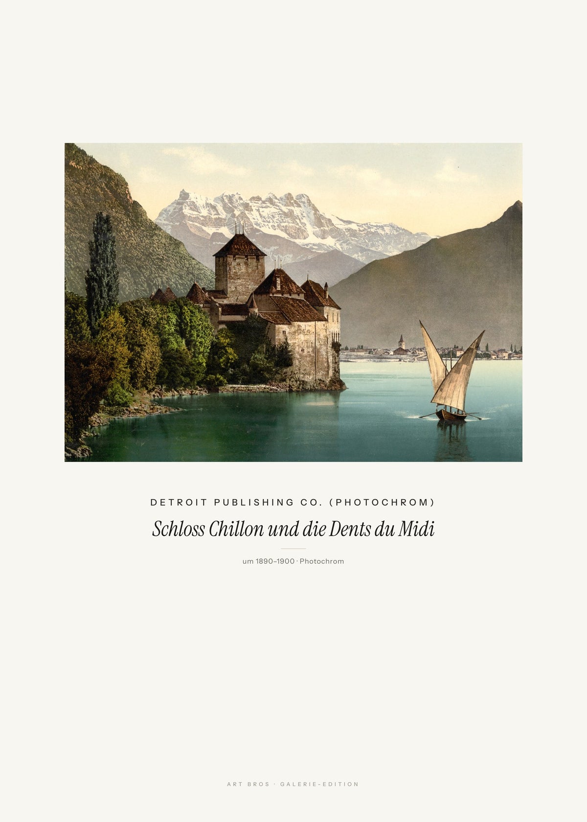 Schloss Chillon und die Dents du Midi – Detroit Publishing Co. (Photochrom) – Kunstdruck – Art Bros