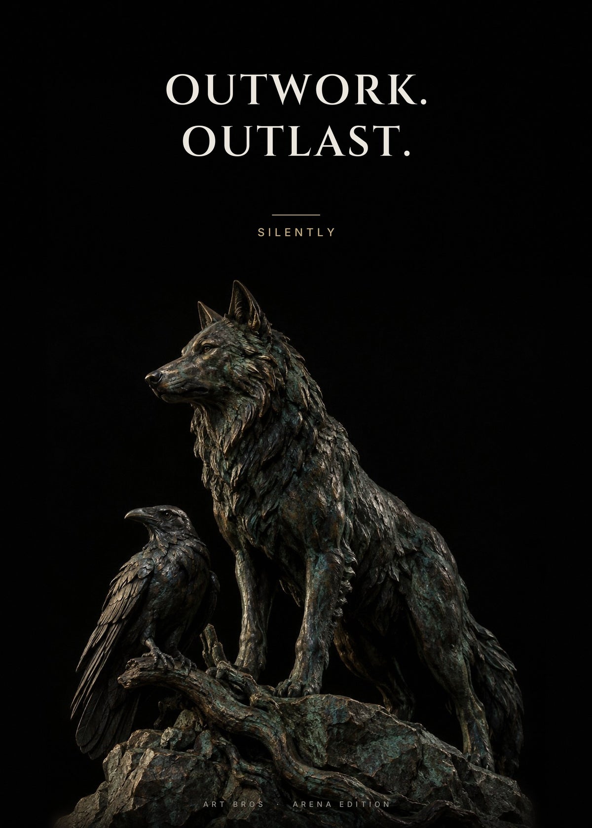 Outwork. Outlast – Wolf und Rabe Poster – Art Bros