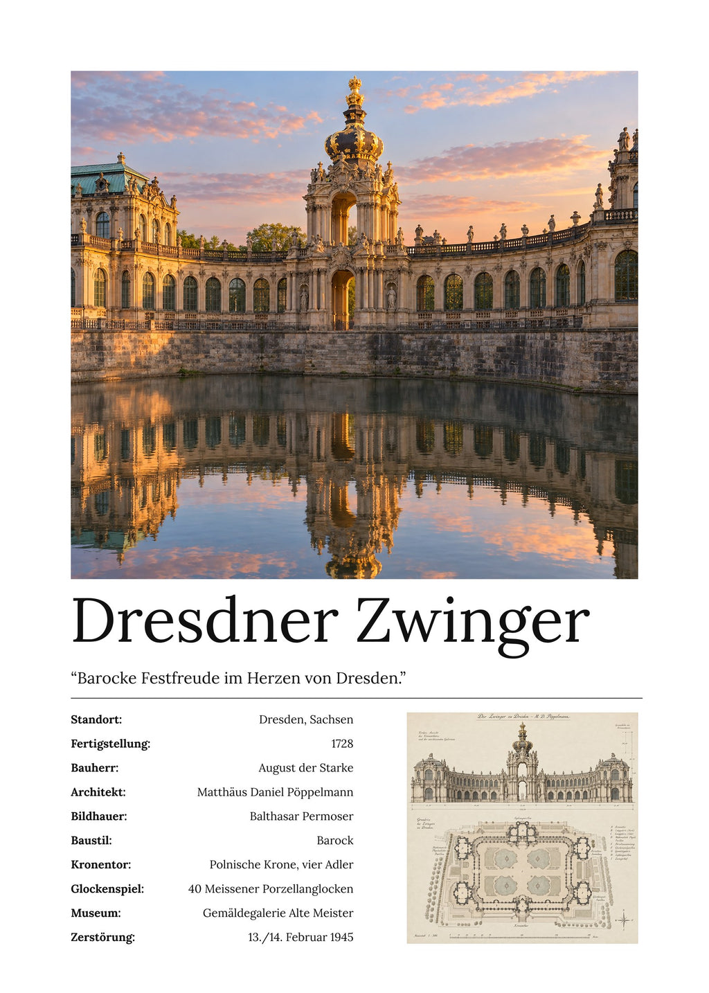Dresdner Zwinger Wandbild – Kunstdruck – Art Bros
