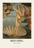 Die Geburt der Venus neu interpretiert mit Spruch Self Love – Poster – Art Bros