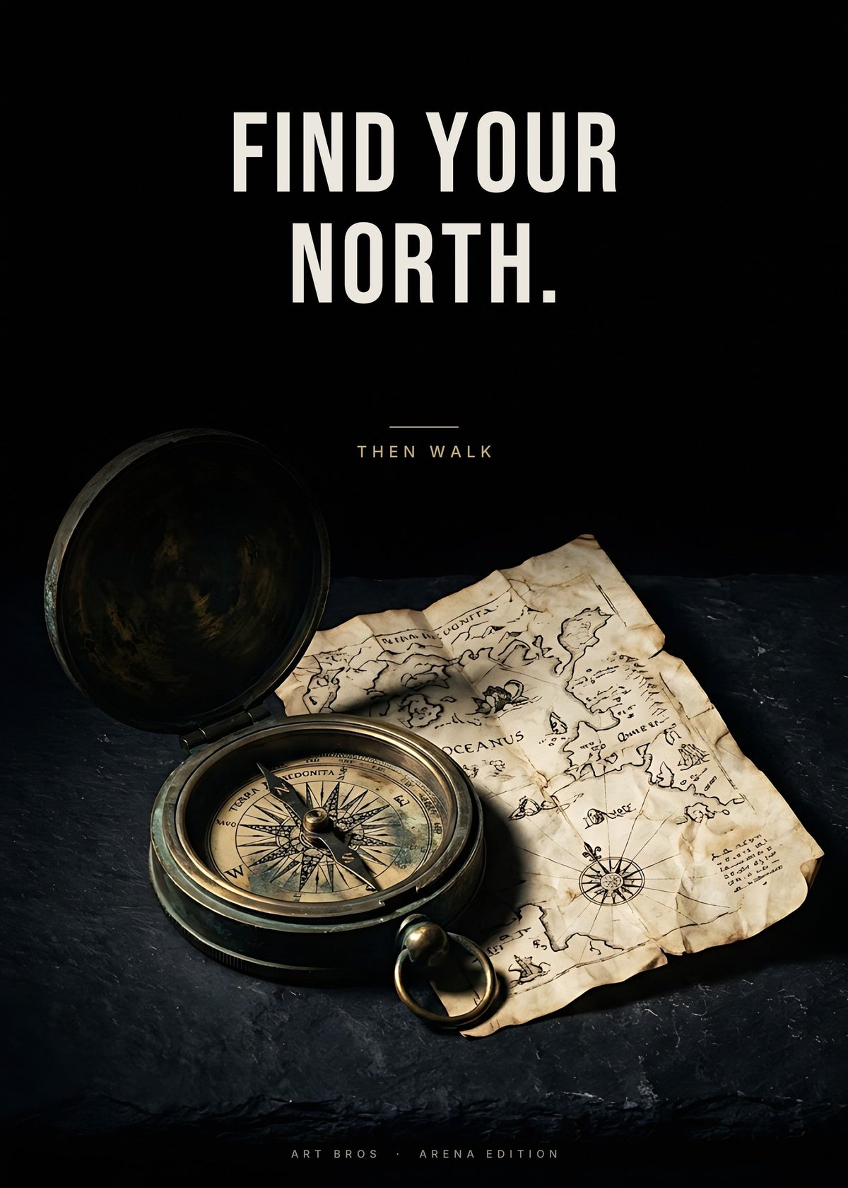 Find Your North – Kompass Poster – Art Bros
