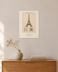 Eiffelturm Blueprint – 30 × 42 cm ohne Rahmen – Raumansicht – Art Bros