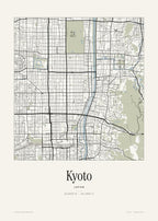 Kyoto Stadtplan – Wandbild – Art Bros