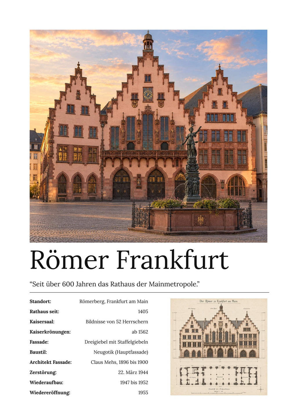 Römer Frankfurt Wandbild – Kunstdruck – Art Bros