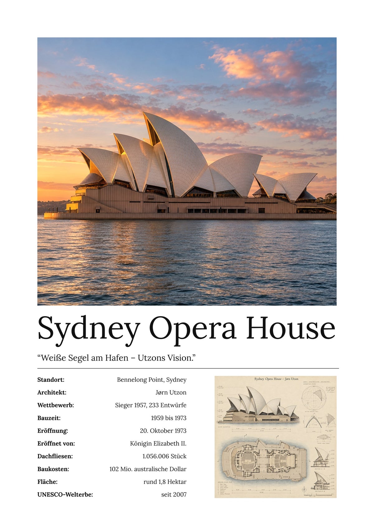 Sydney Opera House Wandbild – Kunstdruck – Art Bros